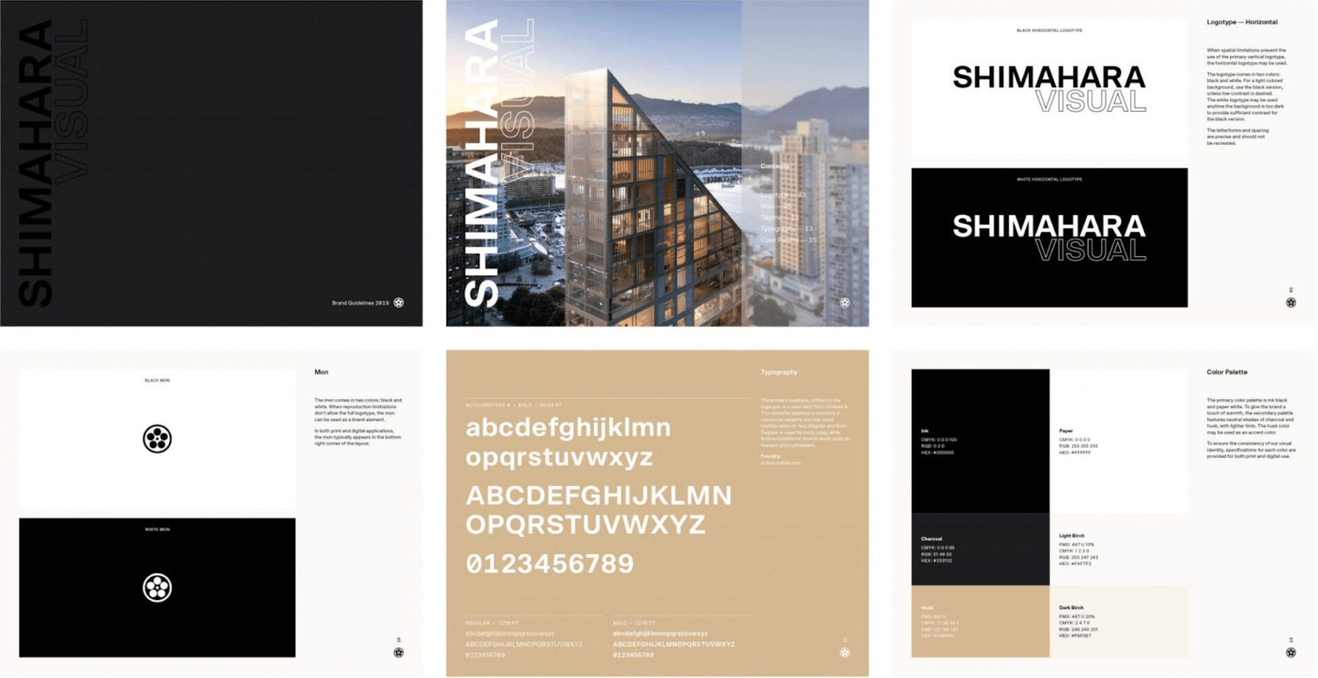 Shimahara Visual brand identity designed by Flux Company